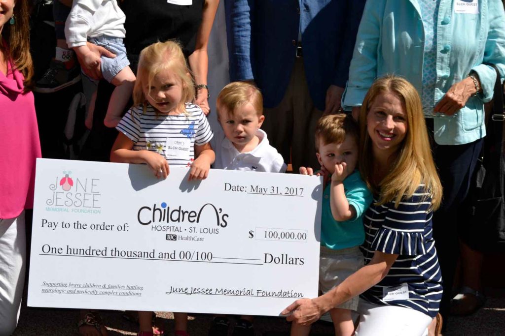 Check to Children's Hospital St. Louis for $100,000