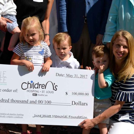 Check to Children's Hospital St. Louis for $100,000