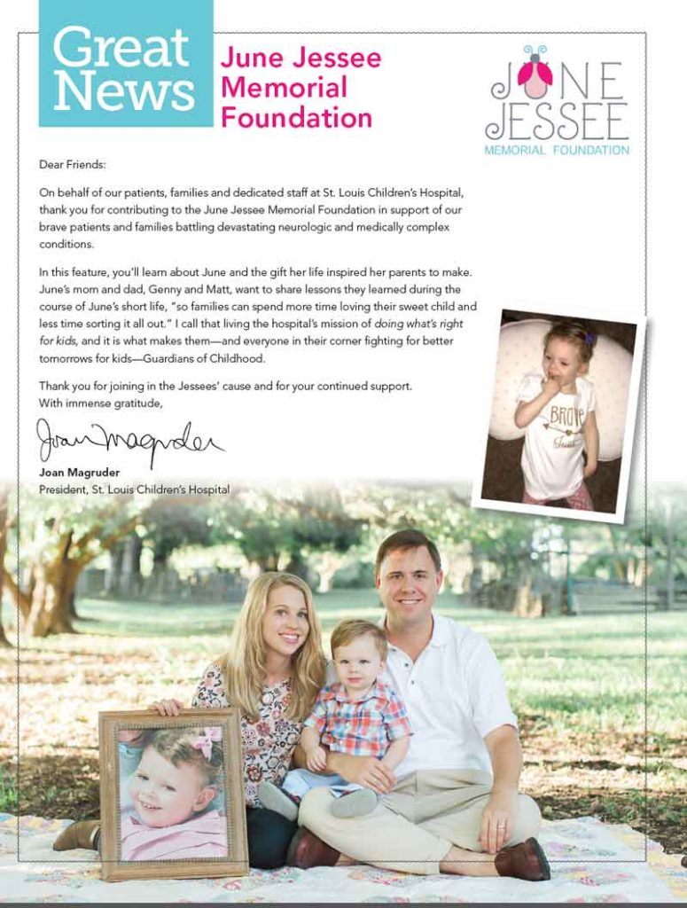 Letter about new June Jessee Memorial Foundation