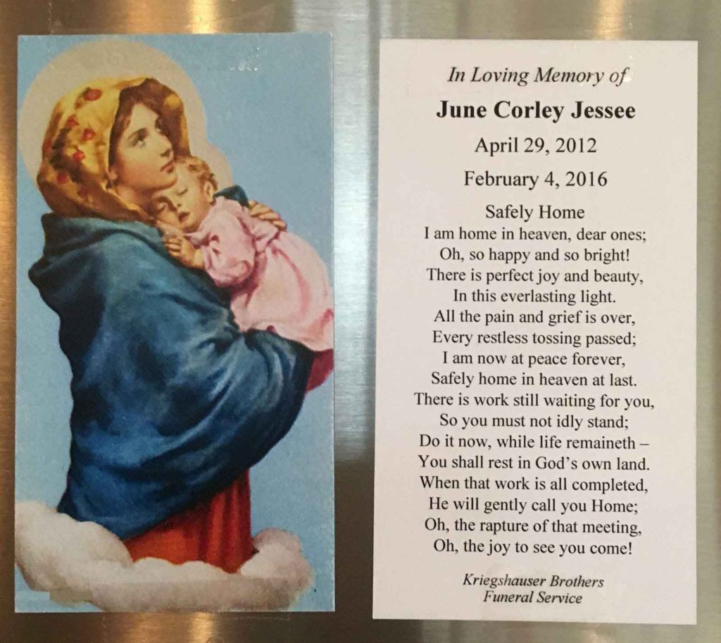 In Memory of June Jessee funeral prayer