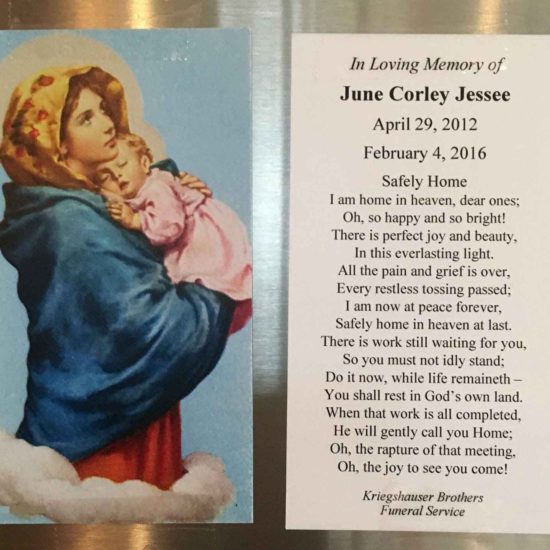 In Memory of June Jessee funeral prayer